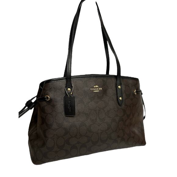 COACH Signature Drawstring Carryall Satchel Handbag Purse F57842 - Picture 1 of 10